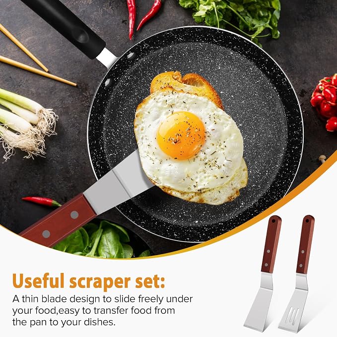 Small Metal Spatula Set for Cast Iron Skillet, Mini Wooden Spatulas for Kitchen - Image 7