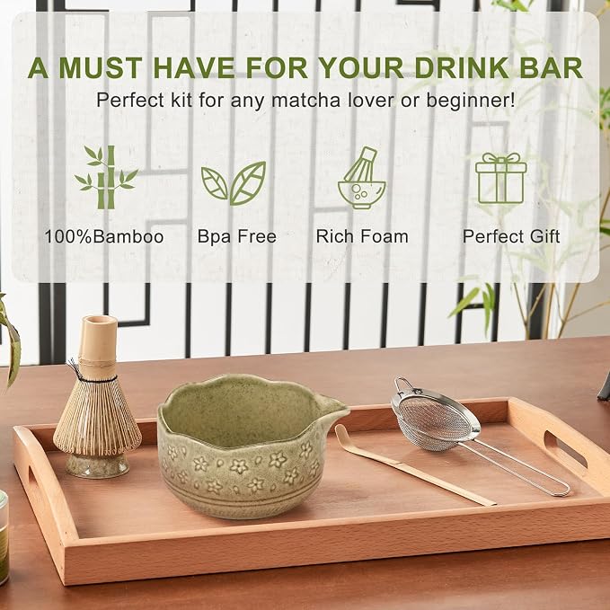 5Pcs Matcha Whisk Set, 18OZ Bowl - Image 7