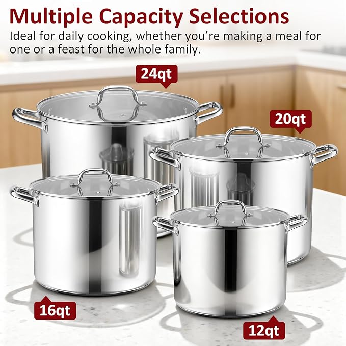 Herogo 24-Quart 18/10 Stainless Steel Stock Pot - Image 7