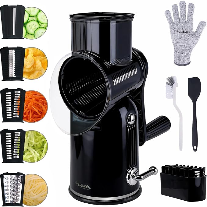 5-in-1 Rotary Cheese Grater Vegetable Slicer by SLEEKDRRotaryCheeseGrater