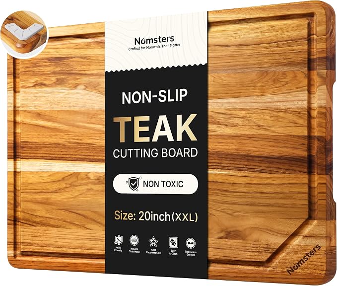 20'' Extra Large Teak Wood Cutting Board by Unknown