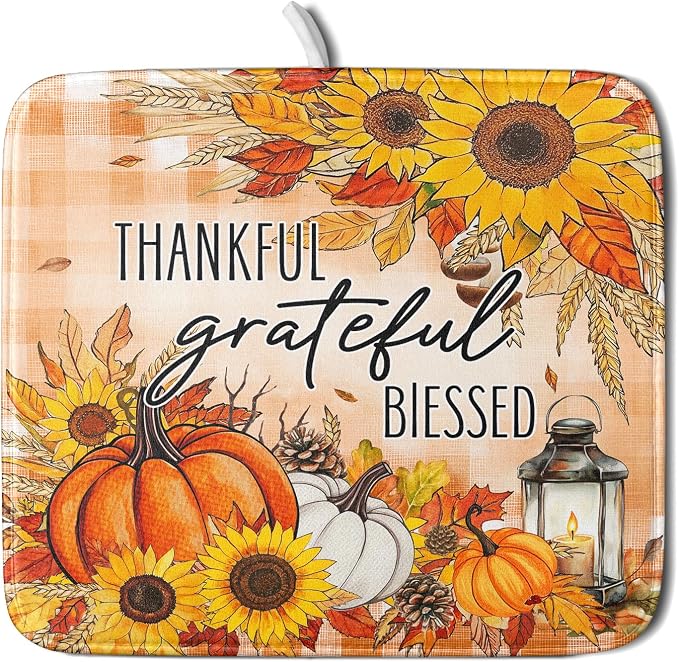 Giwawa Autumn Pumpkins Dish Drying Mat by Giwawa