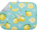 Sanwarm Absorbent Dish Drying Mat, Watercolor Lemons Yellow Fruit Lime by SanwarmHomeDecor