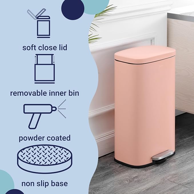 happimess HPM1011F Curtis 8-Gallon Step-Open Trash Can, Fingerprint Resistant - Image 3