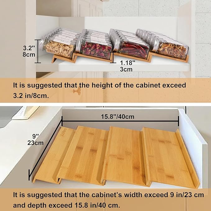 Spice Drawer Organizer with 18 Spice Jars, 216 Labels, 25 Non-slip Rubber - Image 2