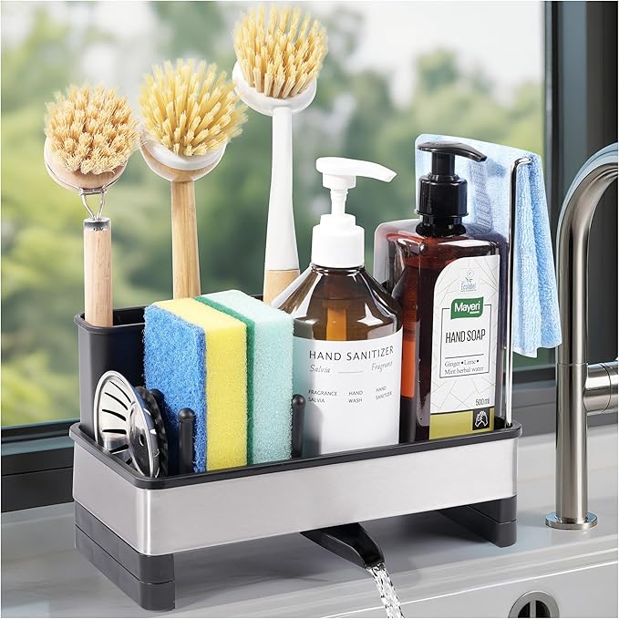 Kitchen Sink Caddy Organizer, Stainless Steel Sponge Holder, Kitchen Caddy Sink by Unknown
