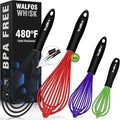Walfos Whisk, Whisks for Cooking Non Scratch.Silicone Whisk Set of 4 Kitchen by Walfos
