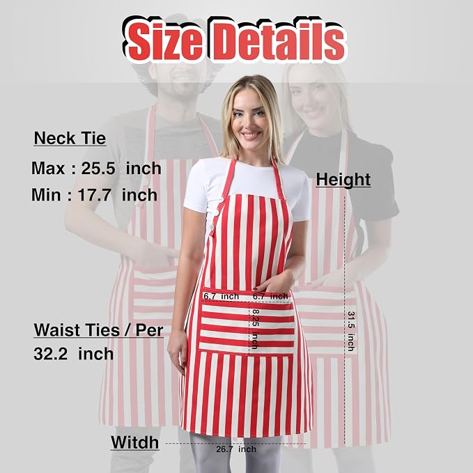 TOSHEX Kitchen Apron Waterdrop Resistant Cotton Apron - Image 6
