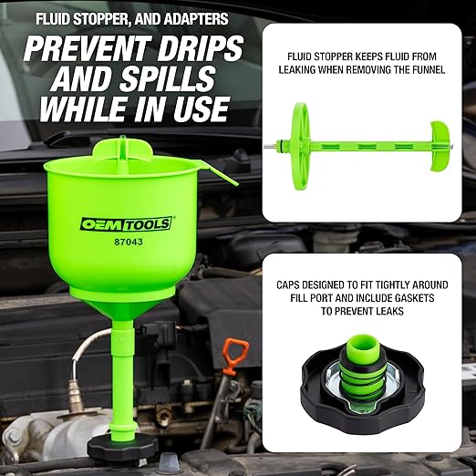 OEMTOOLS 87043 No-Spill Professional Quality Coolant Funnel Kit, Easily Fill - Image 3