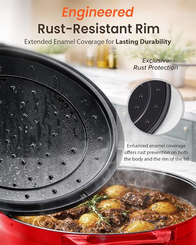 Nuwave 6QT LUX Healthy Enameled Cast Iron Dutch Oven Pot - Image 4