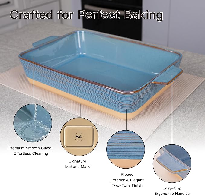 Dafuceramic Casserole Dish for Oven, 4.2 QT Baking Dish, 9x13 Large Porcelain - Image 5