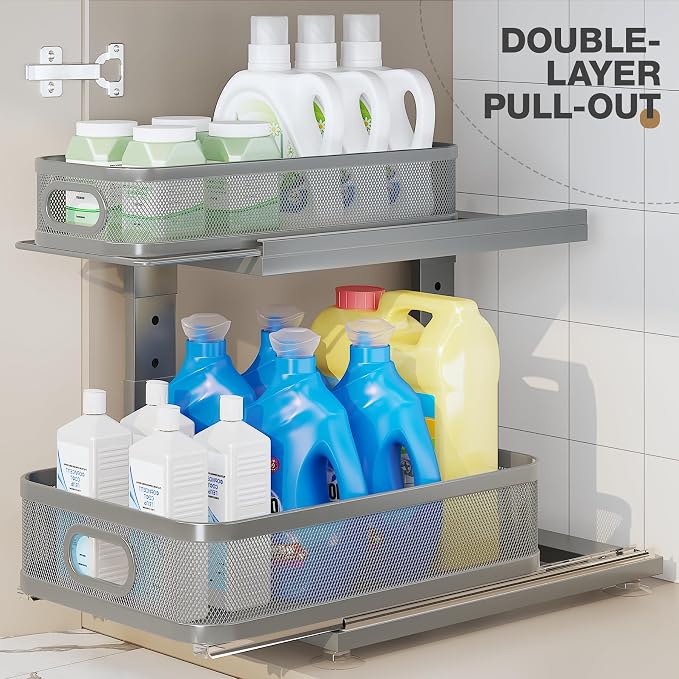 2 Pack 15.5IN-Depth Under Sink Organizer - Image 4