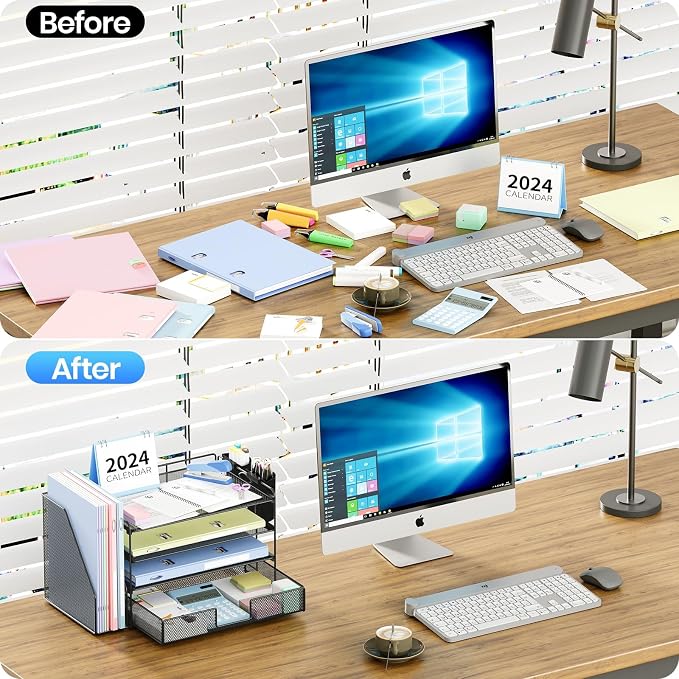 OPNICE Desk Organizer, 4-Tier Desktop File Organizer - Image 3