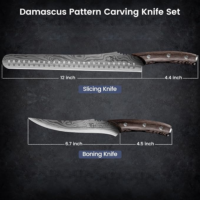 SYOKAMI Brisket Slicing Knife Set, Carving and Boning Knife - Image 2