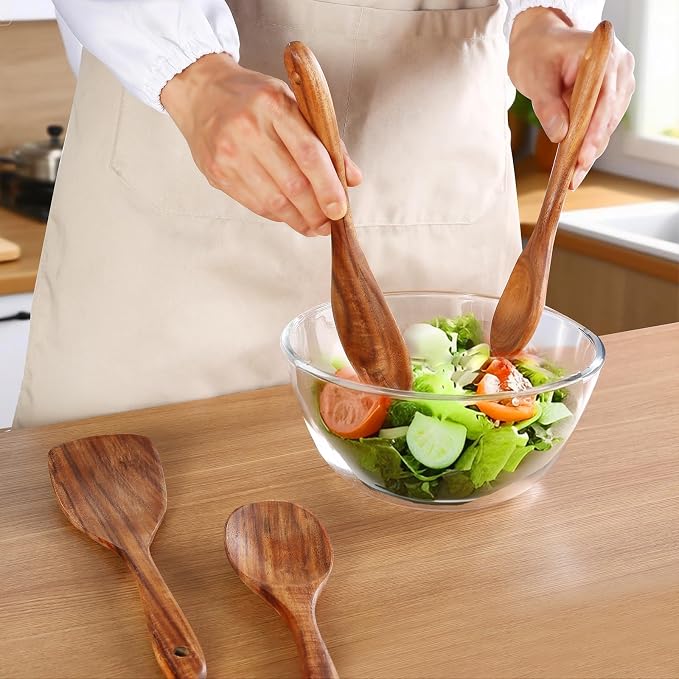 6 Pack Wooden Spoons For cooking – Heat-Resistant Wood Spatula - Image 8