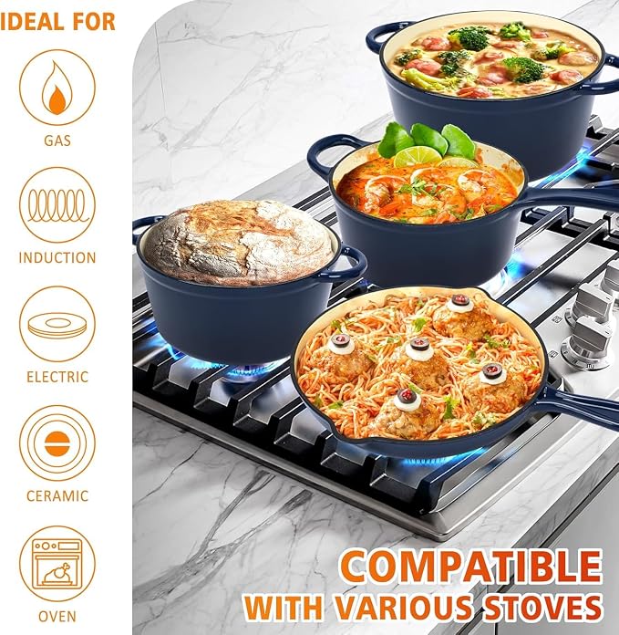 Hisencn Enameled Cast Iron Cookware Set - Image 7
