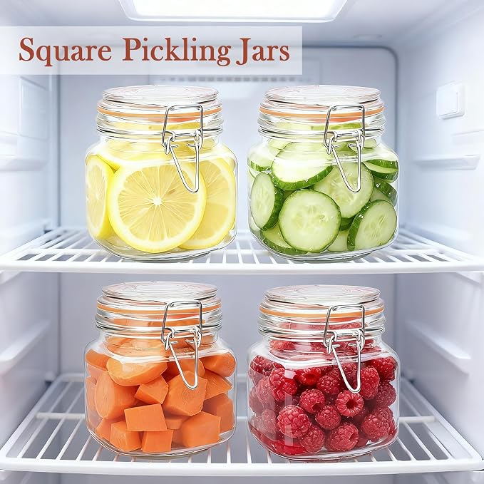 25 oz Glass Jars With Airtight Lids And Leak Proof Rubber Gasket, Wide Mouth - Image 4