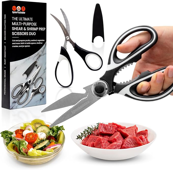 SpartaSake 2-Pack Premium Stainless Steel All Purpose Kitchen Shears - Image 2