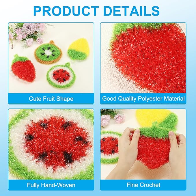 PATIKIL Dish Scrubber, Watermelon & Fruit & Strawberry - Image 3