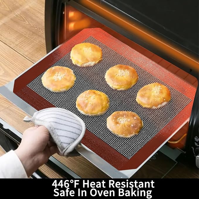 Small Silicone Baking Mats, 11-4/5x8-1/4 Inch Quarter Sheet Size, Non Stick - Image 4