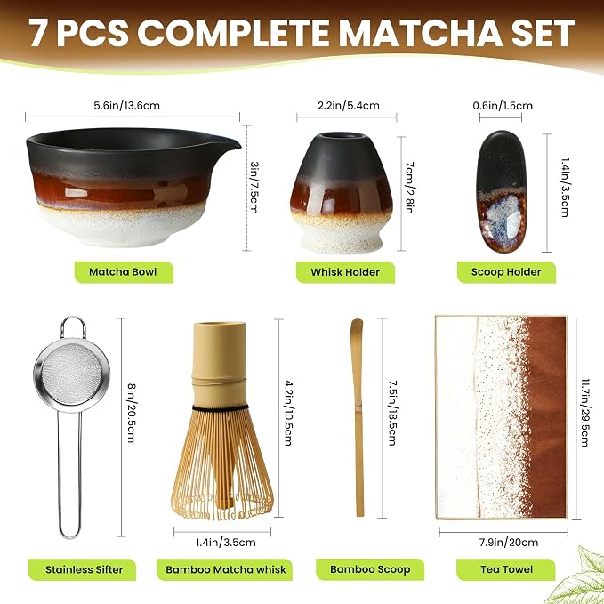 Matcha Whisk Set, Ceramic Matcha Kit Desert Style, Matcha Whisk and Bowl - Image 5