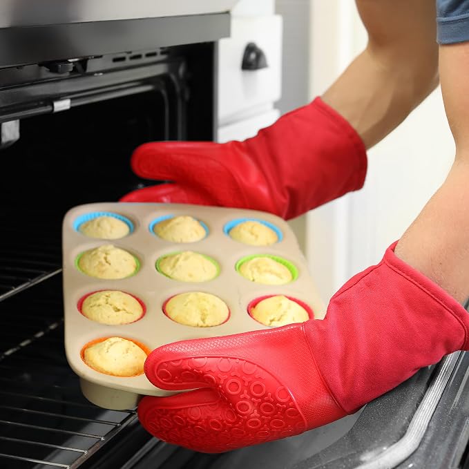 BPA-Free Silicone Oven Mitts Ultra Heat Resistant up to 500°F - Image 8
