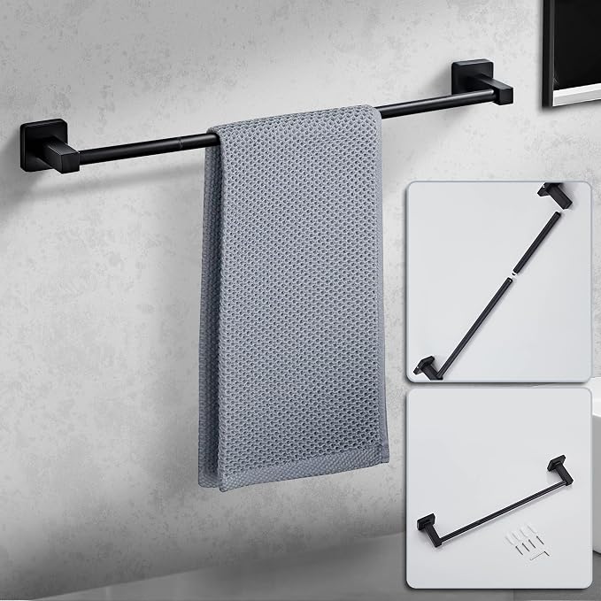 Matte Black Bathroom Hardware Set 4 Pieces, Bathroom Accessories Set Stainless - Image 4