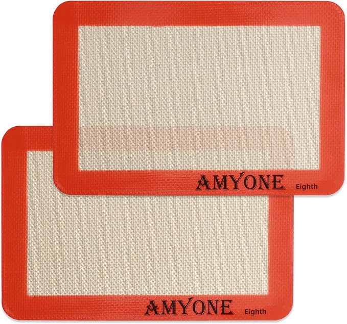 AMYONE Silicone Baking Mat for 1/8 Sheet Pan, Eighth Non-Stick Silicone Baking by AMYONE