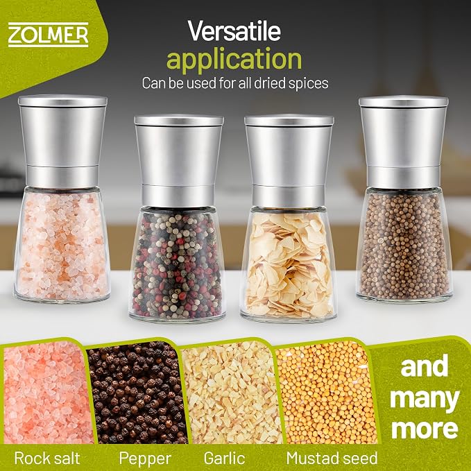 ZOLMER® Premium Stainless Steel Salt and Pepper Grinder Set | Adjustable - Image 4