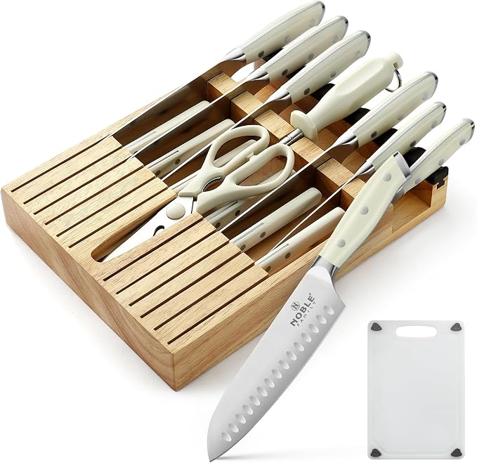 N NOBLE FAMILY In-drawer Knife Block Set, Chopping Knives Set, Stainless Steel by NNOBLEFAMILY