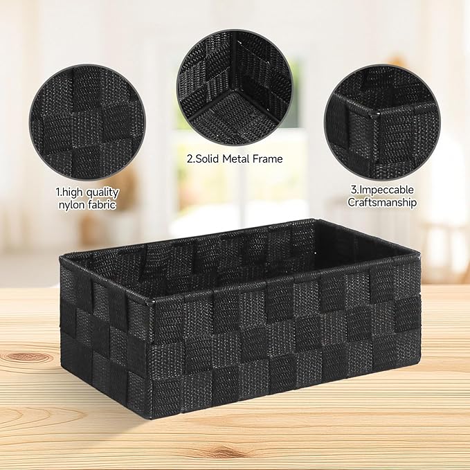 Posprica Small Baskets for Organizing Woven Storage for Shelves, Decorative - Image 3