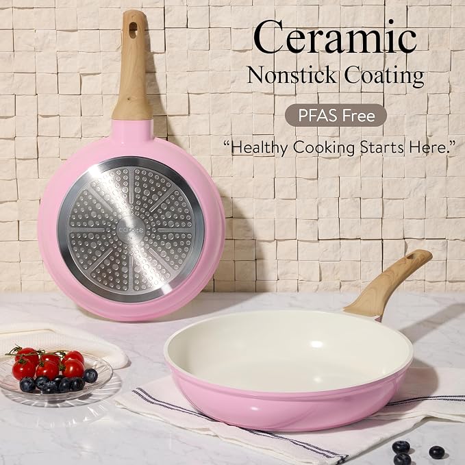 CAROTE 21 PCS Ceramic Cookware Set, Pots and Pans Set Non Stick, Pot and Pan Set - Image 3