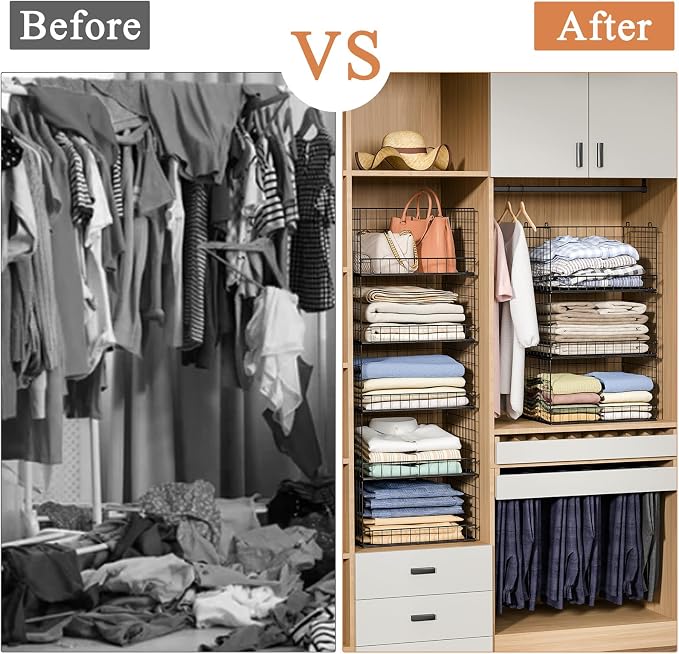 Yociyoga 5-Tier Stackable Closet Organizers and Storage Shelves, Closet Shelf - Image 7