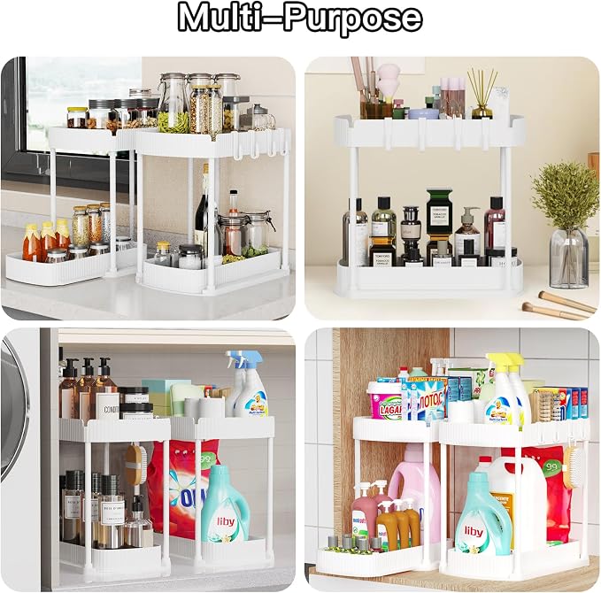 Ukeetap 2 Pack Multi-Purpose Pull-Out Storage Organizers, Under Sink & Cabinet - Image 6
