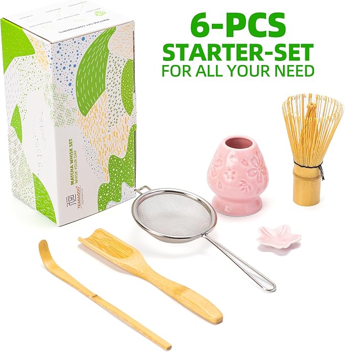 TEANAGOO Matcha Whisk Set, 6-PCS Traditional Starter Set, 100 Prongs Whisk - Image 6