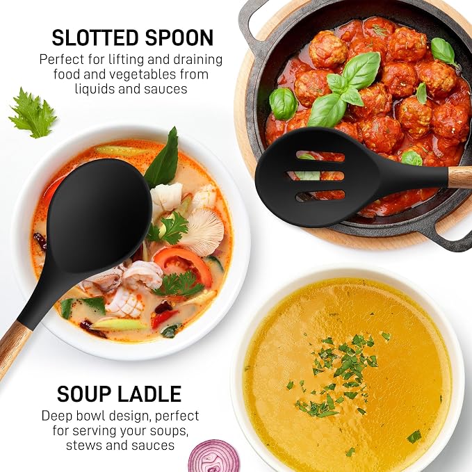Zulay Kitchen Non-Stick Cooking Utensils Set - Image 4