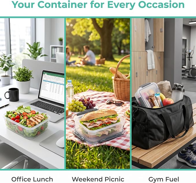 YORY 3 cup Plastic Food Storage Containers - Image 7