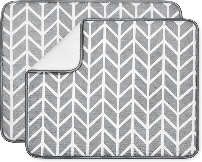 SUBEKYU Dish Drying Mat for Kitchen Counter, Absorbent Microfiber Dishes by SUBEKYU