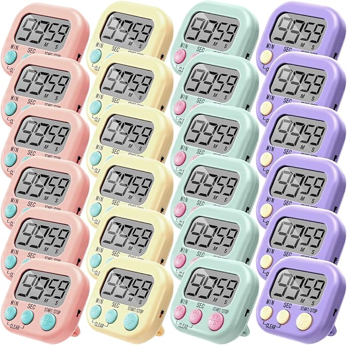 Weewooday 24 Pcs Digital Kitchen Timer Magnetic Timer Bulk On/Off Switch Minute by Weewooday