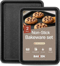 Diamond Bottom Cookie Sheet Set of 2, Nonstick Gray Marble Carbon Steel Baking by Unknown