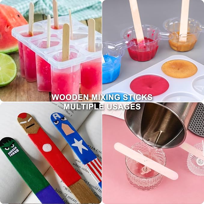 LET'S RESIN Epoxy Mixing Cups Kit, 30ml Disposable Measuring Cups, 50 Wooden - Image 5