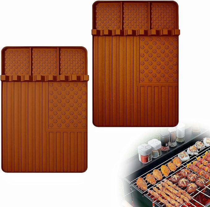 2 PCS Silicone Grill Mat Compatible by Rodnsurwprovidesyouwithhig