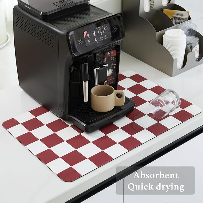 Ohocut Red Checkered Dish Drying Mat - Image 4