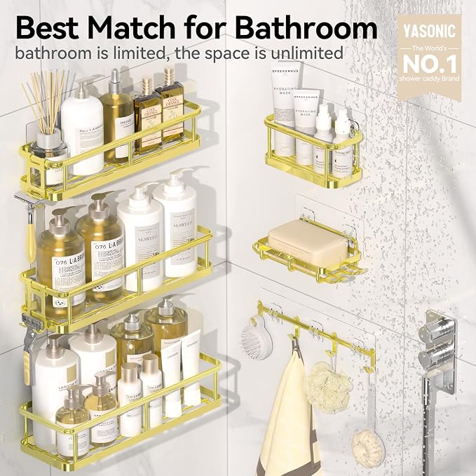 YASONIC Shower Caddy, 6 Pack Large Capacity Bath Organizer - Image 2