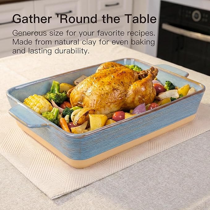 Dafuceramic Casserole Dish for Oven, 4.2 QT Baking Dish, 9x13 Large Porcelain - Image 4