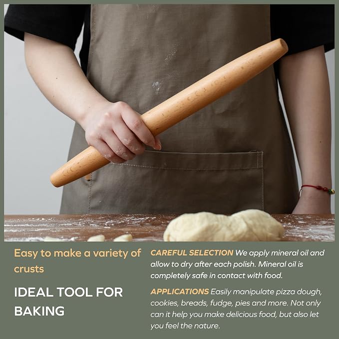 Muso Wood Wooden French Rolling Pin - Image 6