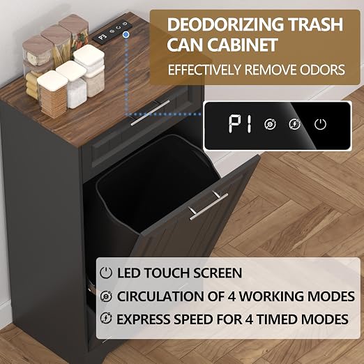 Single 10 Gallon Tilt Out Trash Can Cabinet - Image 2