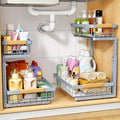 PXRACK Under Sink Organizer, Adjustable Height, 2 Tier Pull Out Under Cabinet by PXRACK