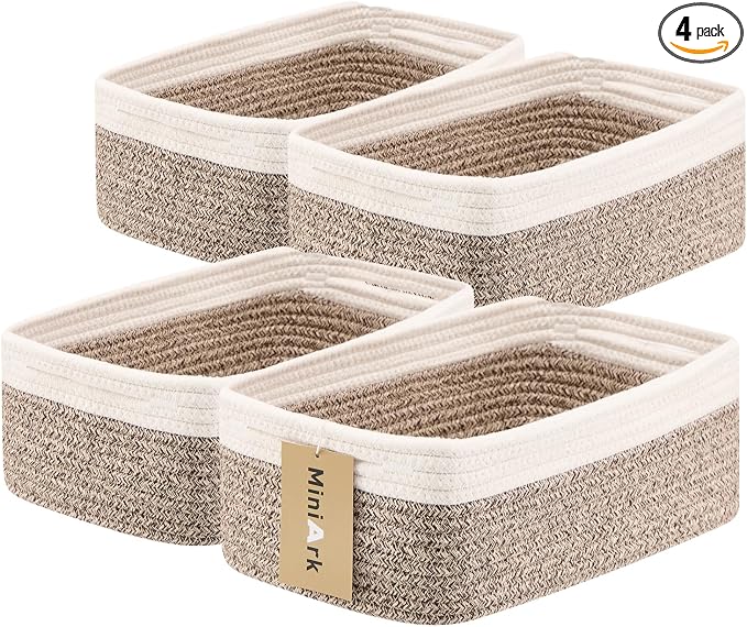 MiniArk Small Storage Baskets for Organizing | Closet Organizer Bins | Shelf by MiniArkStorageBasketsHome