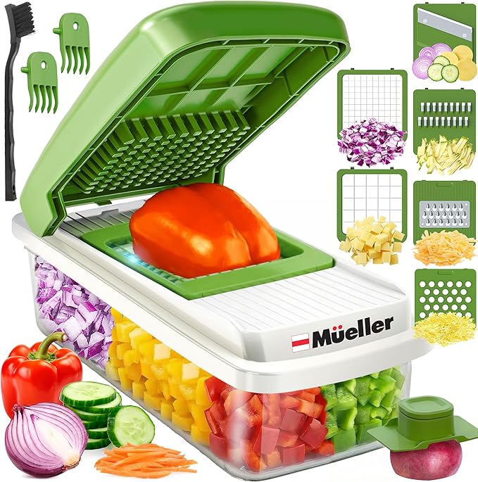 Mueller Vegetable Chopper, Mandoline Slicer, Food Veggie Chopper, Cheese Grater by Mueller